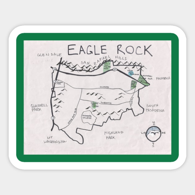 Eagle Rock Sticker by PendersleighAndSonsCartography